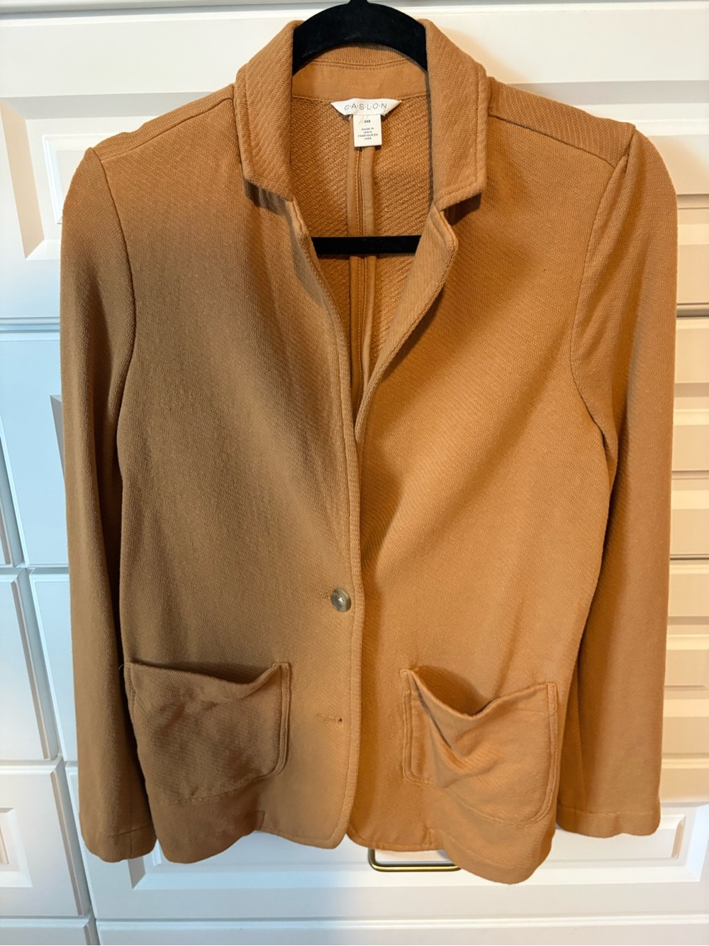 Caslon Camel Knit Blazer Jacket in Warm Tan